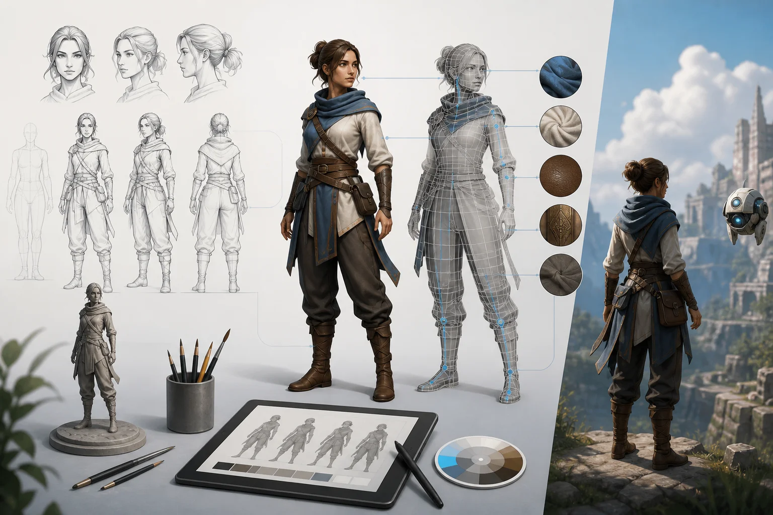 Conception graphique et identité visuelle des personnages dans les jeux interactifs